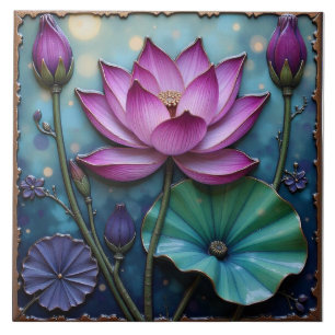 Azulejo Vibrante Rosa Lotus