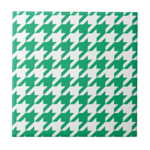 Azulejo Vichy Verde y Blanco con Pata de Perdiz