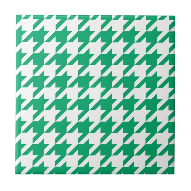 Azulejo Vichy Verde y Blanco con Pata de Perdiz (Frente)
