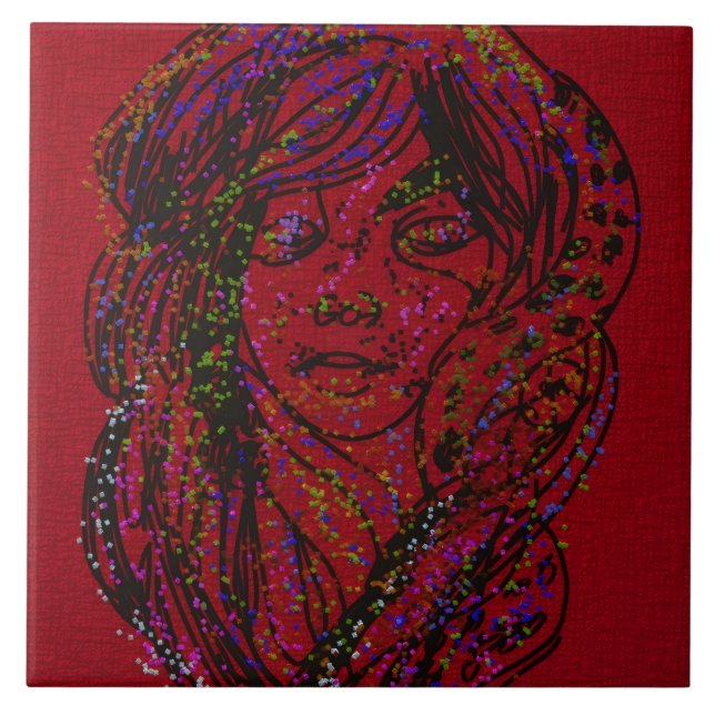 Azulejo Victorian Era Dreamer Girl Ceramic Tile (Frente)