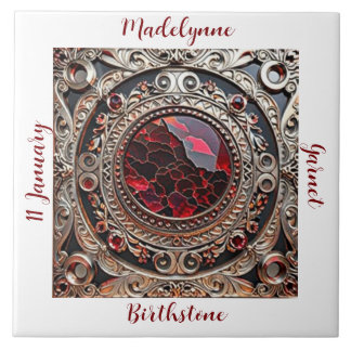 Azulejo Victorian Garnet January Birthstone