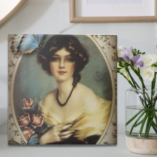 Azulejo victoriano floral de moda retro parisina
