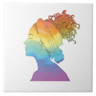 Azulejo Vida arcoiris, mujer, libertad