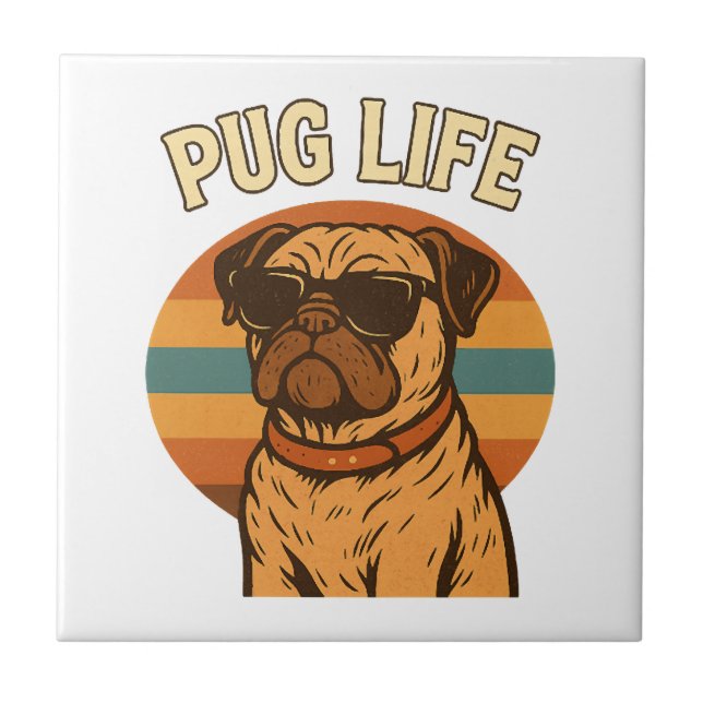 Azulejo Vida de pug (Frente)