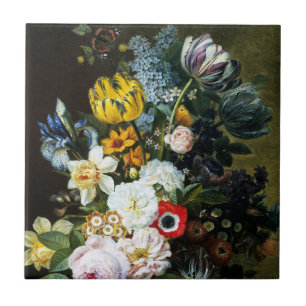 Azulejo Vida fija con pintura de flores