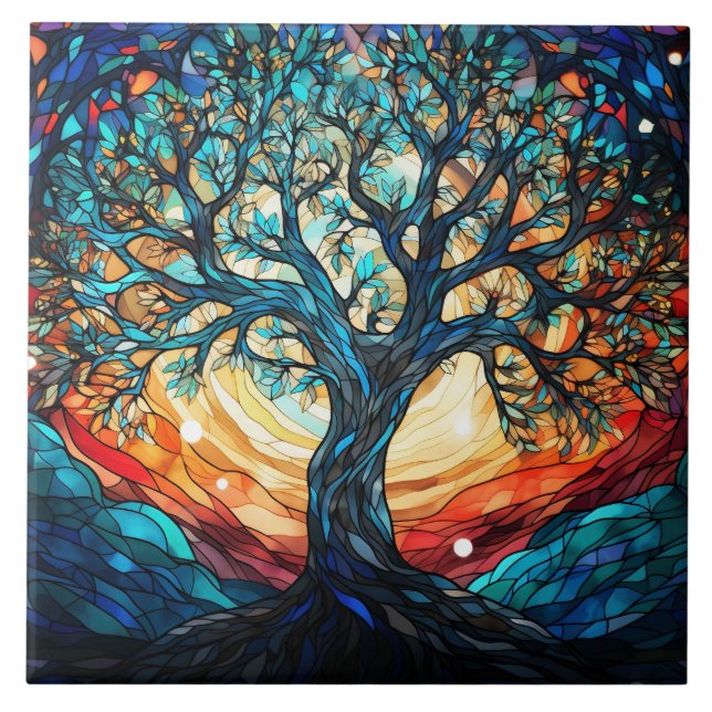 Azulejo Vidriera del Árbol Celestial (Frente)