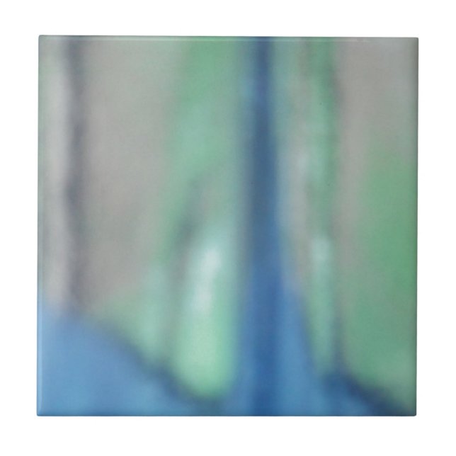 Azulejo Vidrio azul y verde verde azulado (Frente)