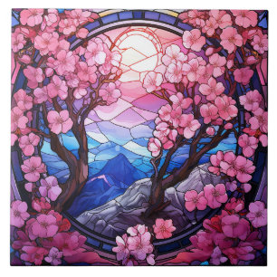 Azulejo Vidrio de Flor de Cerezo 