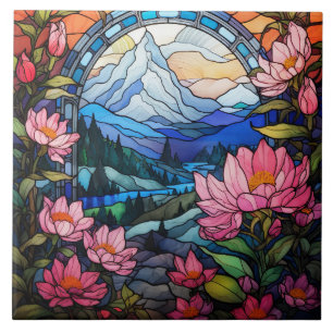 Azulejo Vidrio de Montaña Pintado