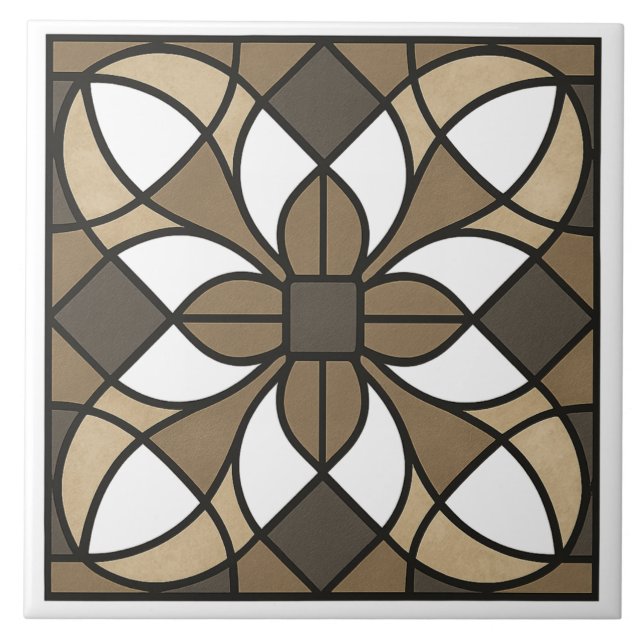 Azulejo Vidrio de tono tierra neutro (Frente)
