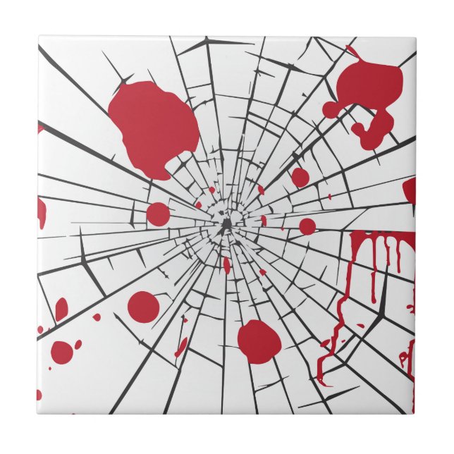 Azulejo vidrio destrozado de halloween (Frente)