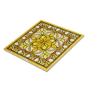 Azulejo Vidrio Manchado Amarillo