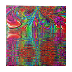 Azulejo Vidrio manchado de color arcoiris