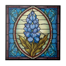 Azulejo Vidrio Manchado de Texas Bluebonnet