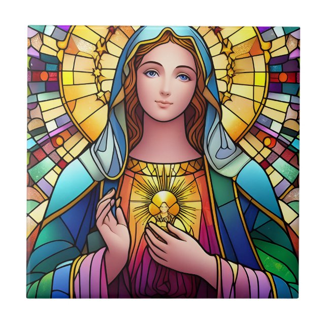 Azulejo Vidrio Manchado Religioso (Frente)