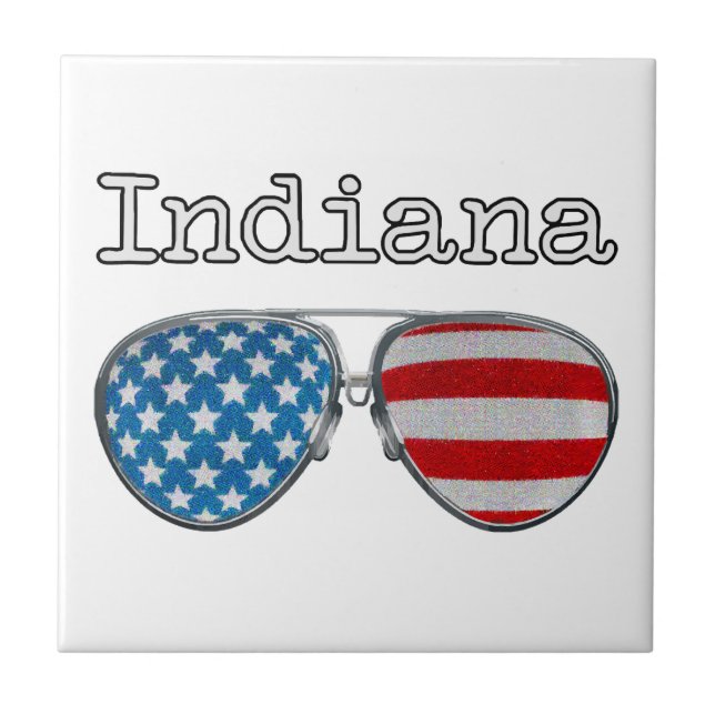 AZULEJO VIDRIO PILOTO DE EE.UU. GLASSES INDIANA (Frente)