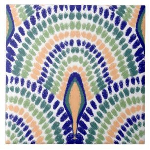Azulejo Vieiras con pintura de mosaico de estilo retro med
