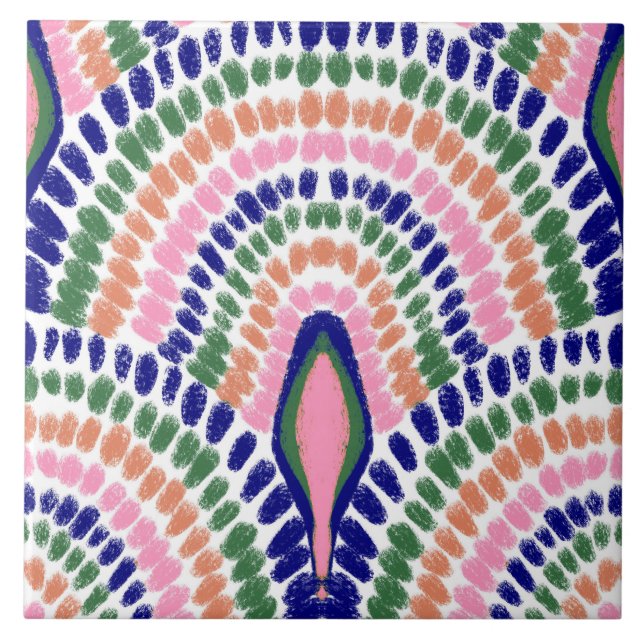 Azulejo Vieiras multicolores de mosaico-mediterráneas (Frente)