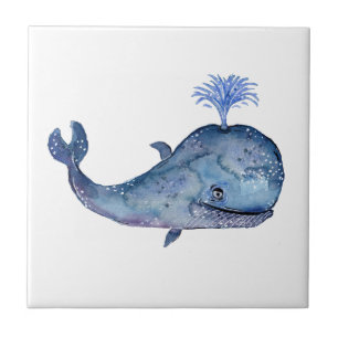 Azulejo Vieja Ballena Azul de Aspecto Amistoso