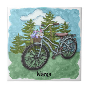 Azulejo Vieja Bicicleta Azul