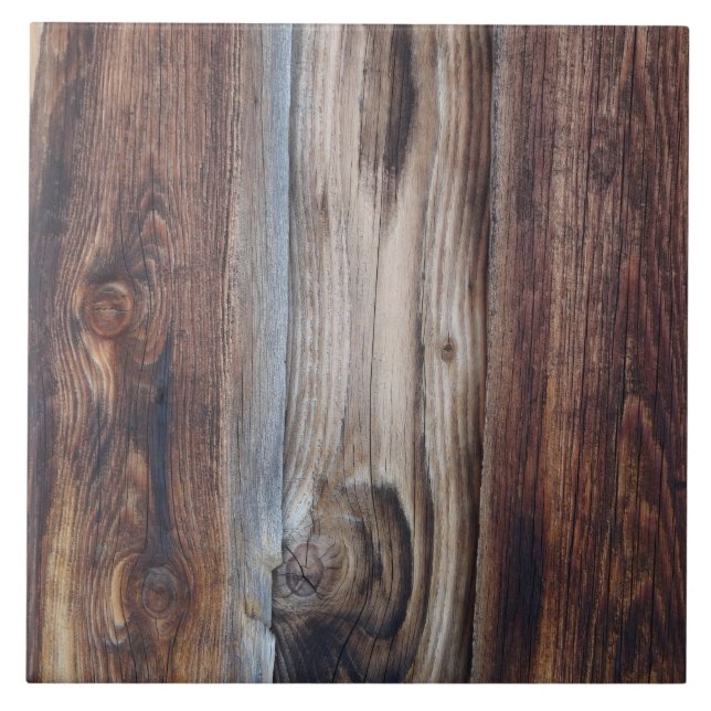 Azulejo Vieja textura de madera resistida de la pared (Frente)