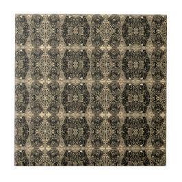 Azulejo Viejo antiguo Sepia Negro Art Nouveau