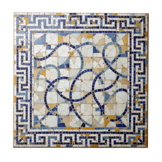 Azulejo viejo mosaico de cerámica de Azure Harmony (Frente)