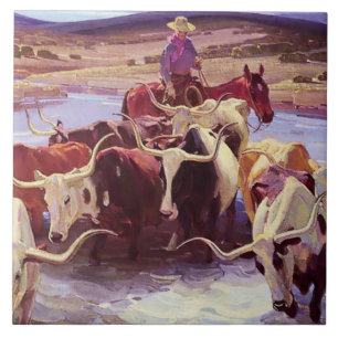 Azulejo “Viejo Texas” por W Herbert Dunton