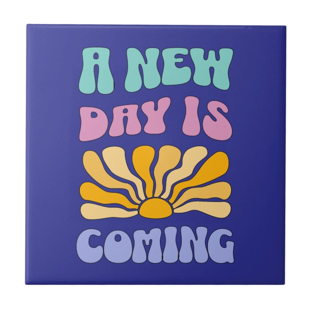 Azulejo Viene un nuevo día (Frente)