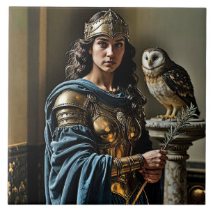 Azulejo Vigilia silenciosa en Minerva - Diosa romana