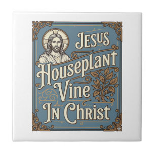 Azulejo Viña de planta de interior de Jesús En Cristo Jesú