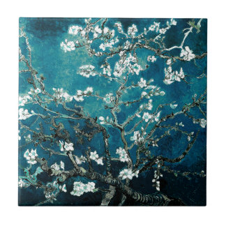 Azulejo Vincent Van Gogh Almond Blossoms Oscuro Verde azul