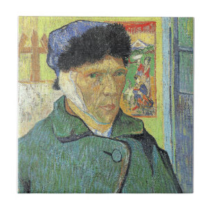 Azulejo Vincent van Gogh, autorretrato con oreja maltrecha