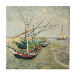 Azulejo Vincent van Gogh - Barcos de Pesca en la Playa