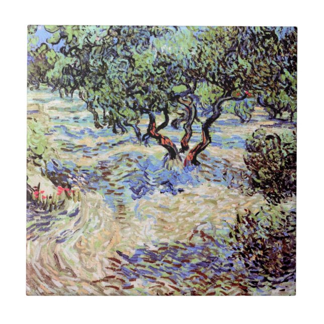 Azulejo Vincent Van Gogh - Bella Artes de Orchard Olive (Frente)
