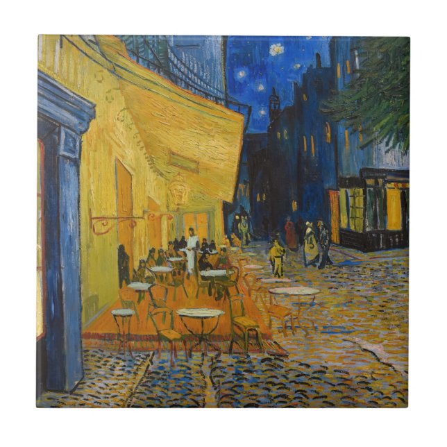 Azulejo Vincent van Gogh - Cafe Terrace de noche (Frente)