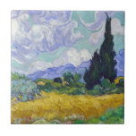 Azulejo Vincent Van Gogh - Campo de trigo con cipreses<br><div class="desc">Campo de trigo con cipreses / ciclón de vísperas Champ de ble - Vincent Van Gogh,  septiembre de 1889</div>