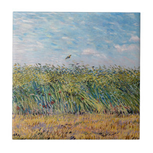 Azulejo Vincent van Gogh - Campo de trigo con una alondra
