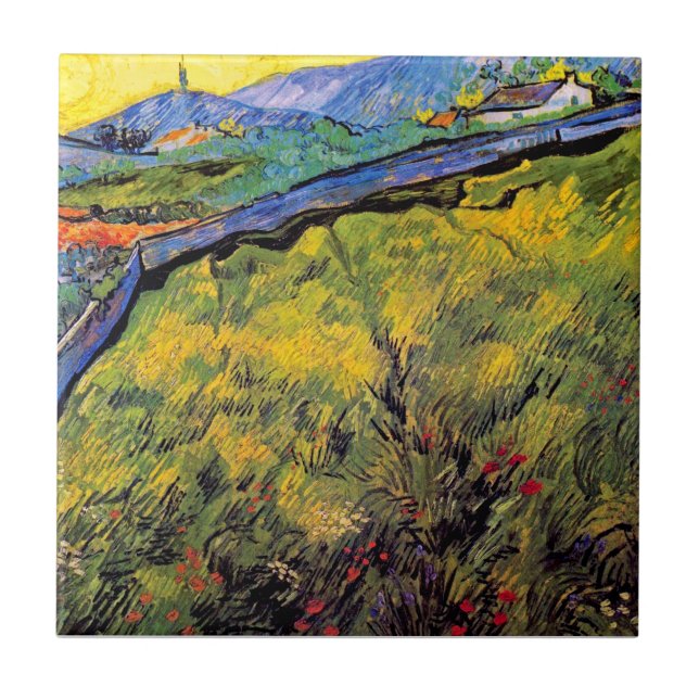 Azulejo Vincent Van Gogh - Campo De Trigo En Primavera (Frente)