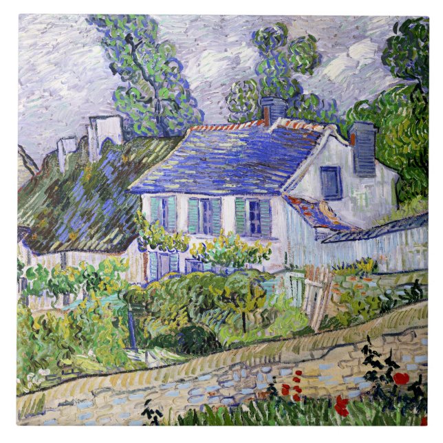 Azulejo Vincent van Gogh, Casas en Auvers, (Frente)