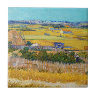 Azulejo Vincent van Gogh - Cosecha en La Crau