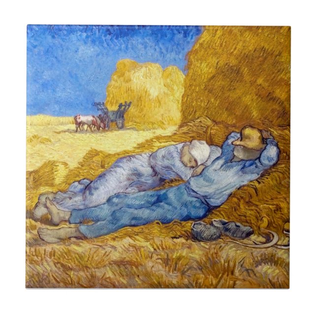 Azulejo Vincent Van Gogh - Descanso del mediodía del traba (Frente)