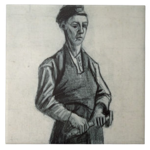 Azulejo Vincent van Gogh el   el herrero joven, 1882