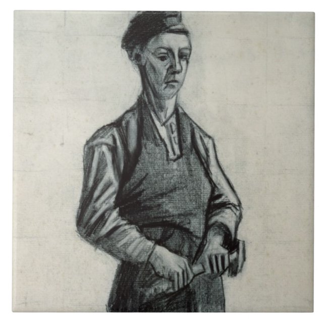 Azulejo Vincent van Gogh el | el herrero joven, 1882 (Frente)