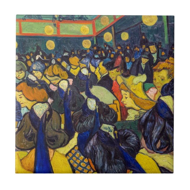 Azulejo Vincent van Gogh - El salón de baile de Arles (Frente)