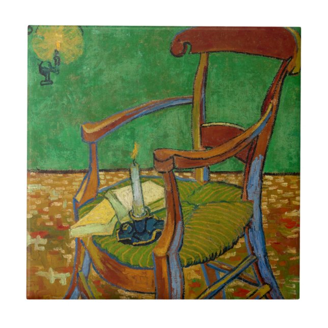 Azulejo Vincent van Gogh - El sillón de Paul Gauguin (Frente)