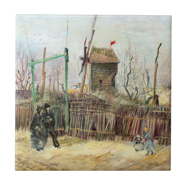 Azulejo Vincent van Gogh - Escena callejera en Montmartre (Frente)