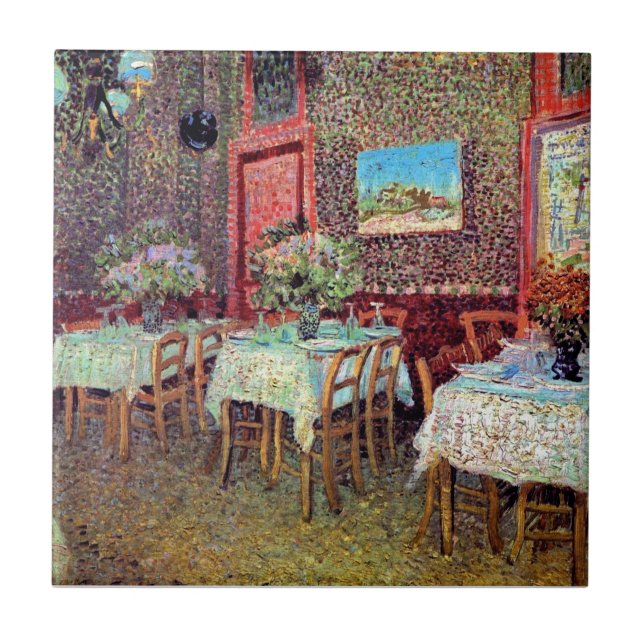 Azulejo Vincent Van Gogh - Interior De Un Restaurante (Frente)