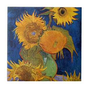 Azulejo Vincent van Gogh - Jarrón con cinco girasoles