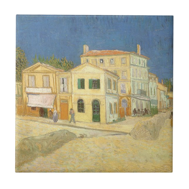 Azulejo Vincent van Gogh - La Casa Amarilla (La calle) (Frente)